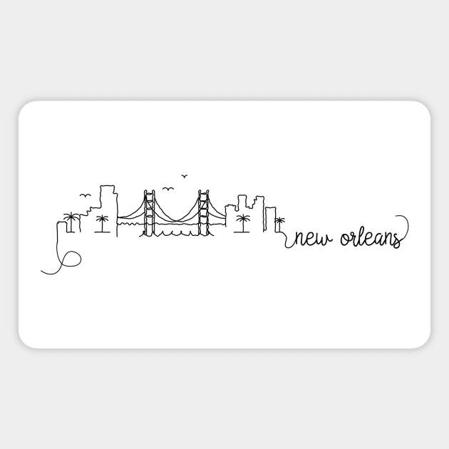 New Orleans City Signature Magnet by kursatunsal